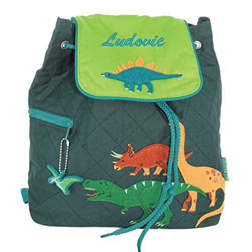 Sac maternelle dinosaure personnalisable avec prénom couleur vert Stephen Joseph