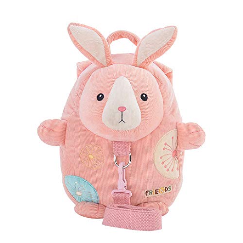Sac à dos maternelle fille peluche lapin rose