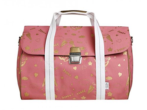 Sac de voyage Jeune Premier pour fille rose et or motif ailes d'ange