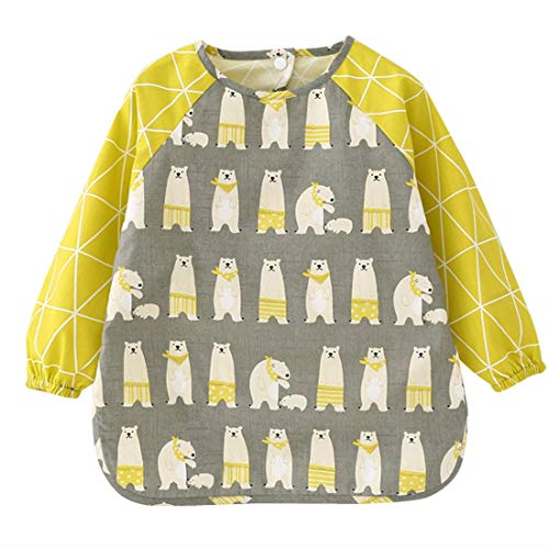 Blouse de peinture pour l'école maternelle imprimé ours original Happy Cherry, en matériau EVA, imperméable.