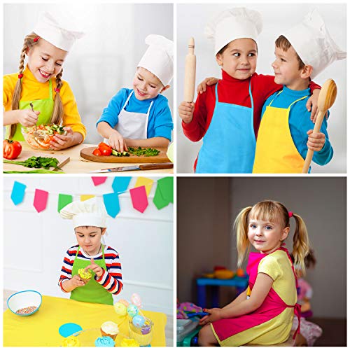 Lot de tabliers sans manche couleur unie pour enfant idéaux pour craft et cuisine