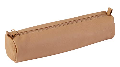 Trousse classique en cuir beige avec tannage naturel Clairefontaine