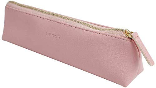 Trousse triangulaire rose en cuir PU