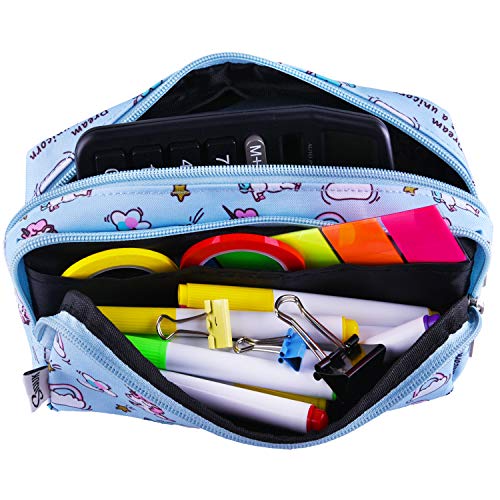 Trousse scolaire double fantaisie en tissu Oxford