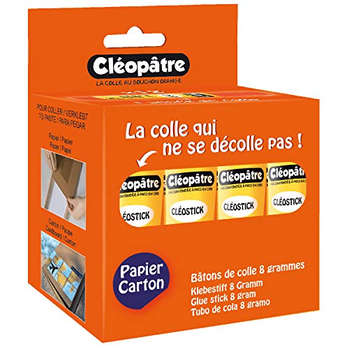 Lot de tubes de colle Cléopatre sans solvant pour l'école primaire fabriquée en France pour papier et carton