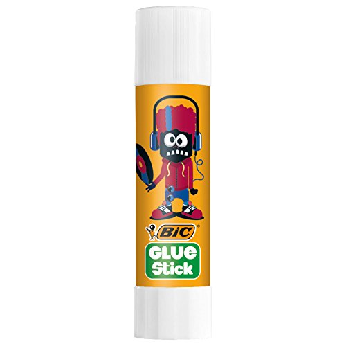 Tube de colle Bic sans solvant fabriqués avec du plastique recyclé à 100%, 8 grammes, vendu par lot de 10, décor enfant amusant